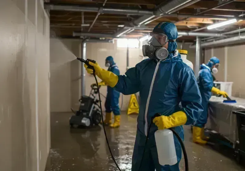 Basement Sanitization and Antimicrobial Treatment process in Charleston, IL